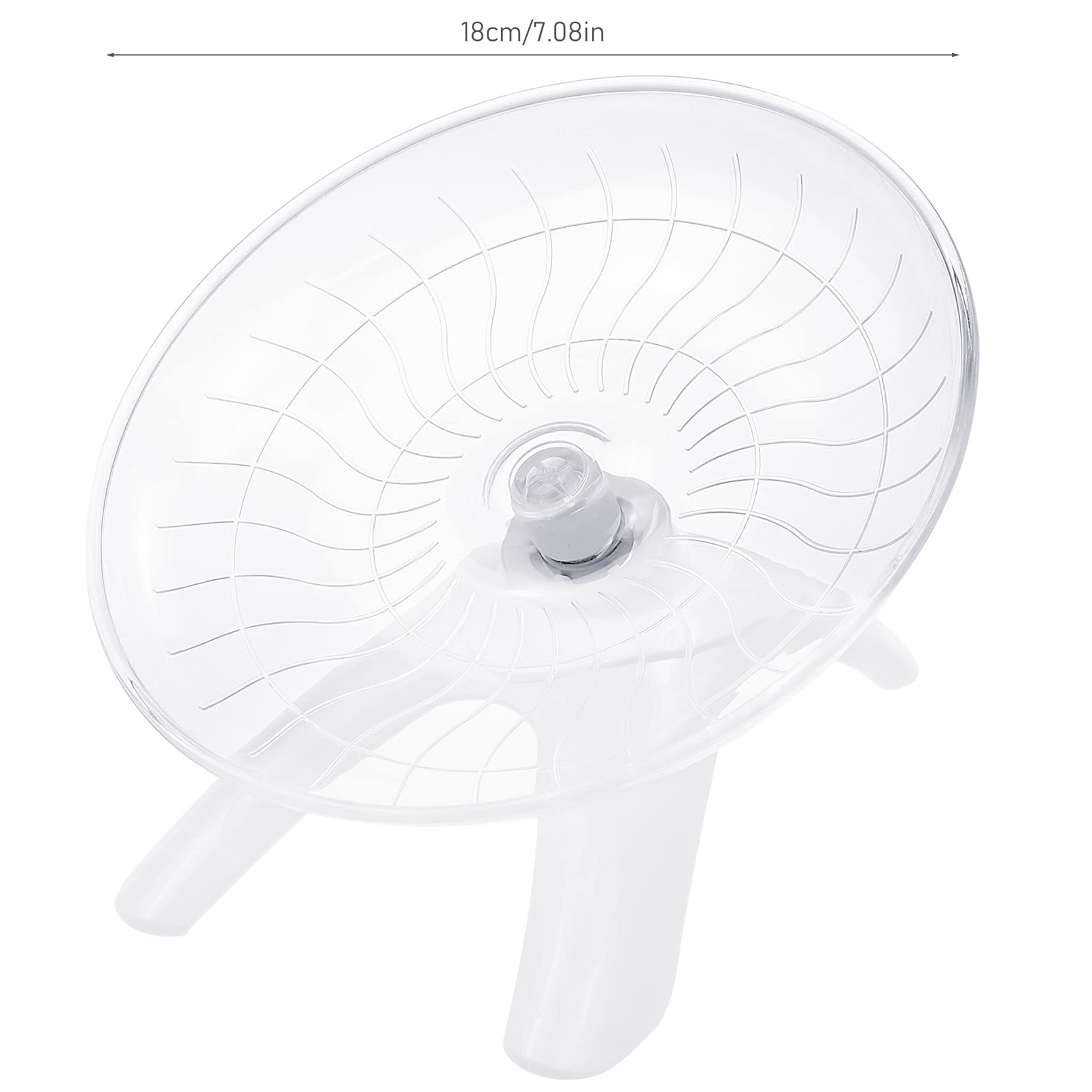 Ruota Criceto, 18 cm Ruota per Criceti in Plastica Trasparente Silenziosa, Ruota di Esercizio Per Criceti Siriani Piccoli Animali Domestici Criceto Gerbil (Bianco)