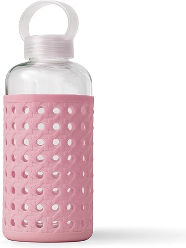 Miniatura 8 de Apana Botellas de agua de vidrio para yoga, sin BPA, funda antideslizante, tapa a prueba de fugas, reutilizable, 19 onzas y 32 onzas, botella de