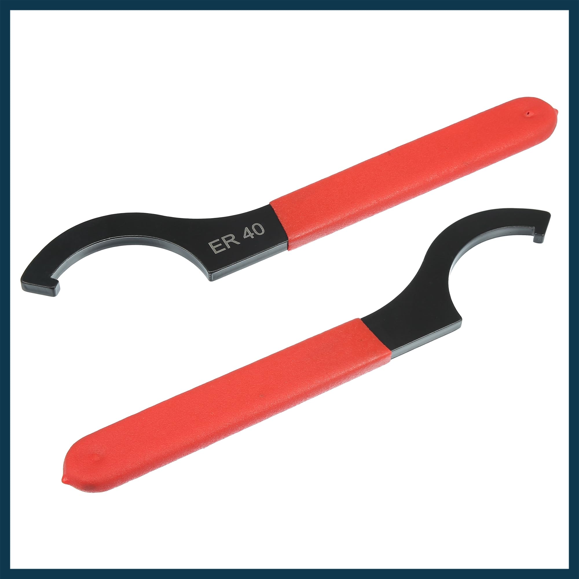 TUCKBOLD 6pcs Coil Over Wrench Shock Spanner Adjustable C Shape Wrenches Tool Automotive Parts, Black, Red, 8.27"x1.50"x0.31" - Image 4