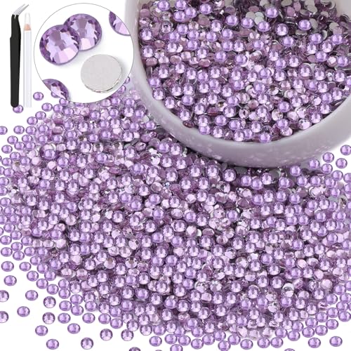Image of 3000PCS SS12 /3mm Crystal Glass Rhinestones for Bedazzling (Violet) | Flatback Rhinestones for Crafting DIY Nail Art Makeup Decoration, Gems Diomand Charms for Tumbler Shoes Clothing Mug