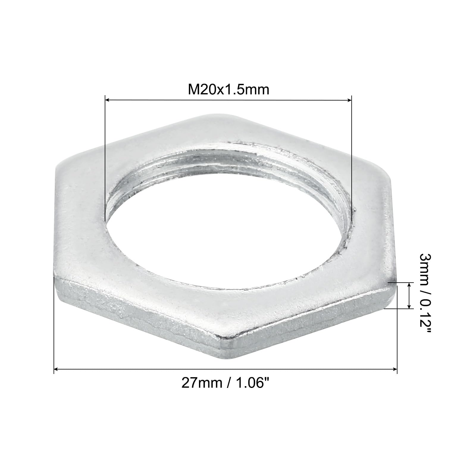 PATIKIL M3x0.5 Acciaio Dadi Esagonali 150pz Metrico Filettatura Dadi Viti Bullone Dispositivi Fissaggio Hardware Finitura Zincata Per Lampade Macchinari Manutenzione 2.5mm Altezza