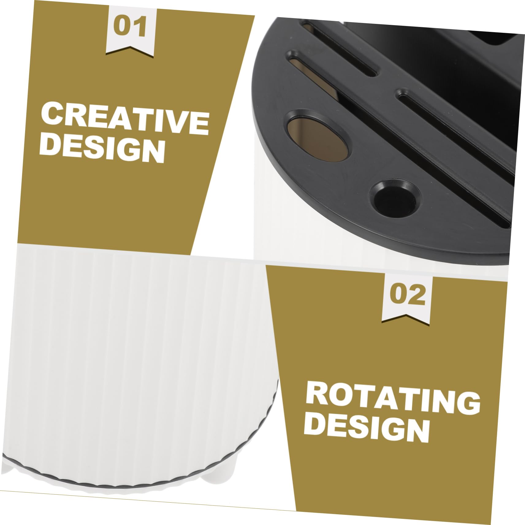 Cabilock Rotating Kitchen Utensil Holder Multi Functional Cutter Chopstick Organizer Minimalist Design for Space Saving Storage of Knives Scissors and Seasoning Boxes