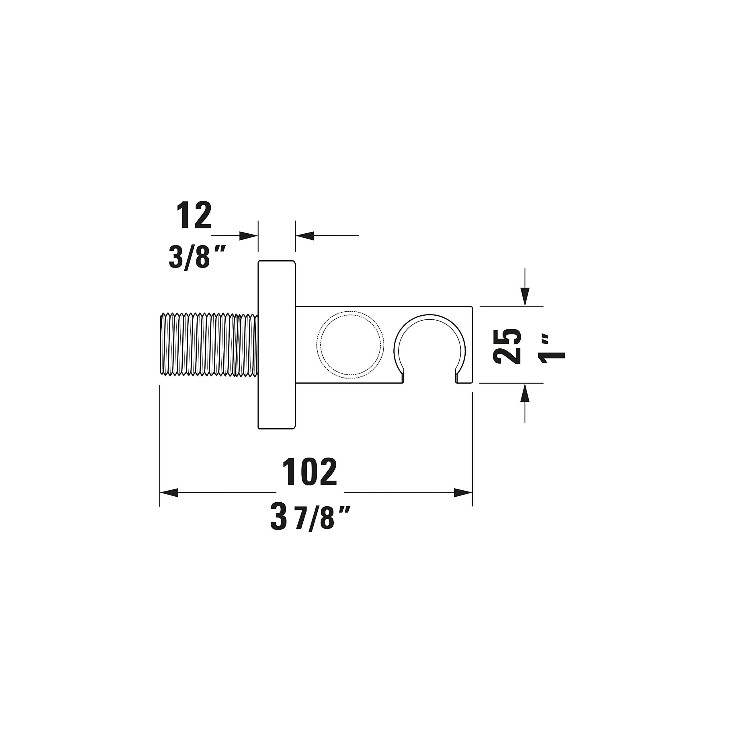 Duravit Universal Codo de conexión a la pared, Conexión de manguera incl. soporte de ducha, Codo de conexión a la ducha con tapa redonda, cromo