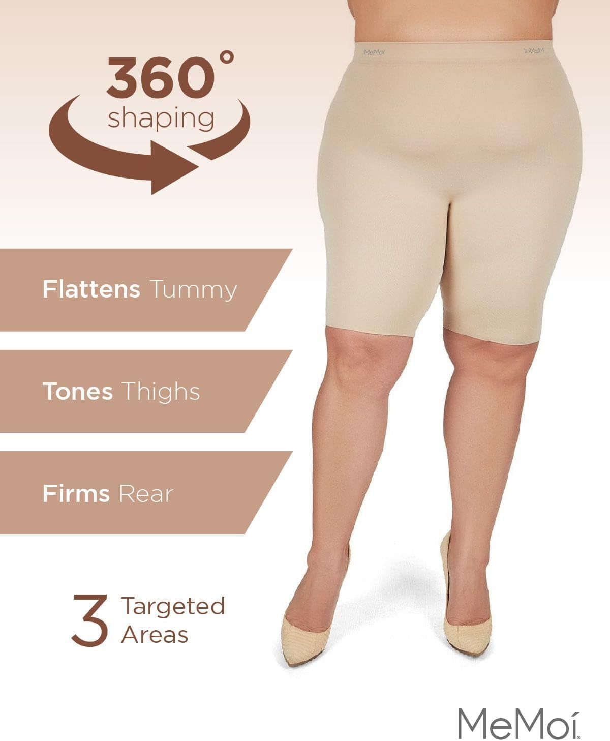 MeMoi Bodysmoothers Shapewear Shorts, Dual Layer Thigh Shaper Shorts, Comfortable Womens Shapewear, Sizes Small - Q2 - Image 5