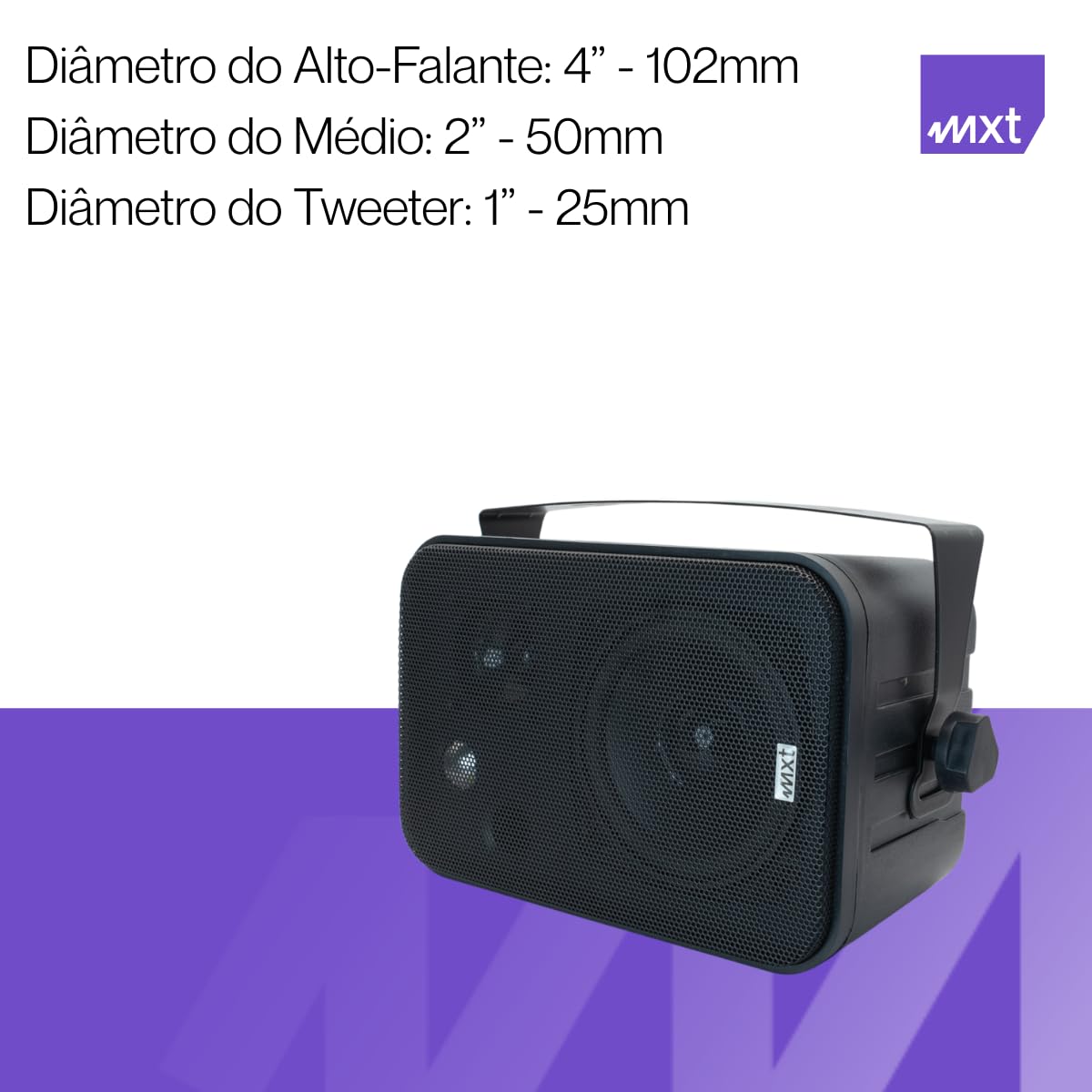 Par de Caixa Acustica Som Musica Ambiente Com Suporte 50w Mxk-25