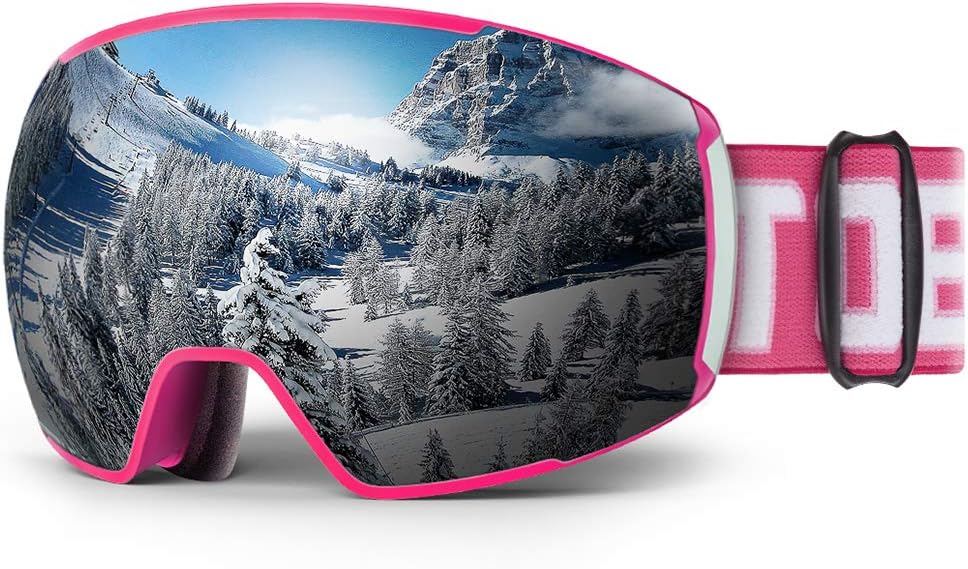 ToBa Ski Goggles Snowboard Snow Goggles OTG Interchangeable Lenses Anti-Fog