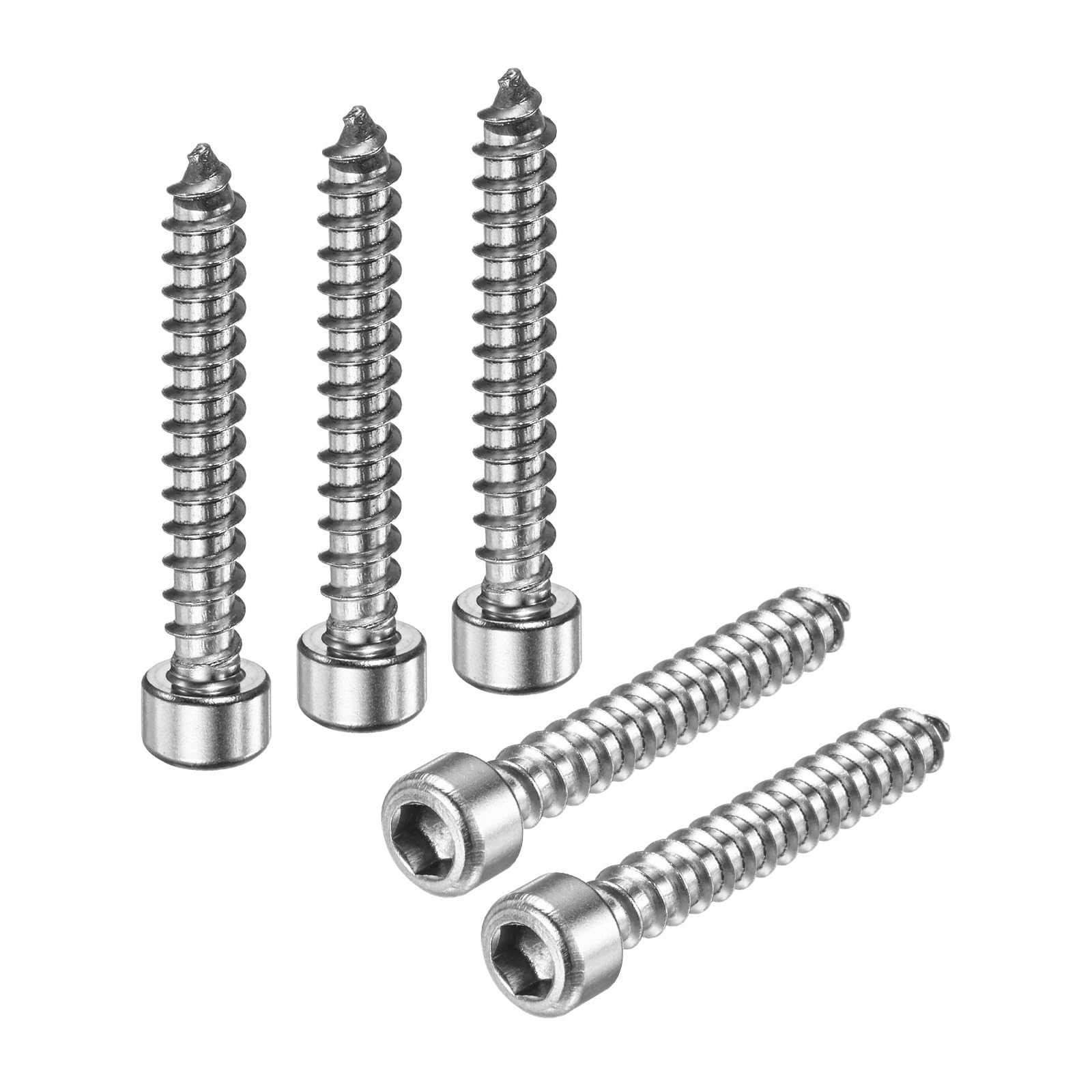 M METERXITY 50-Pack Hex Socket Head Cap Self-Tapping Screw, M6x40mm Stainless Steel Hex Drive Self Tapping Point for Furniture/Machinery/DIY Projects, Hexagon Drilling Screws โ image 1