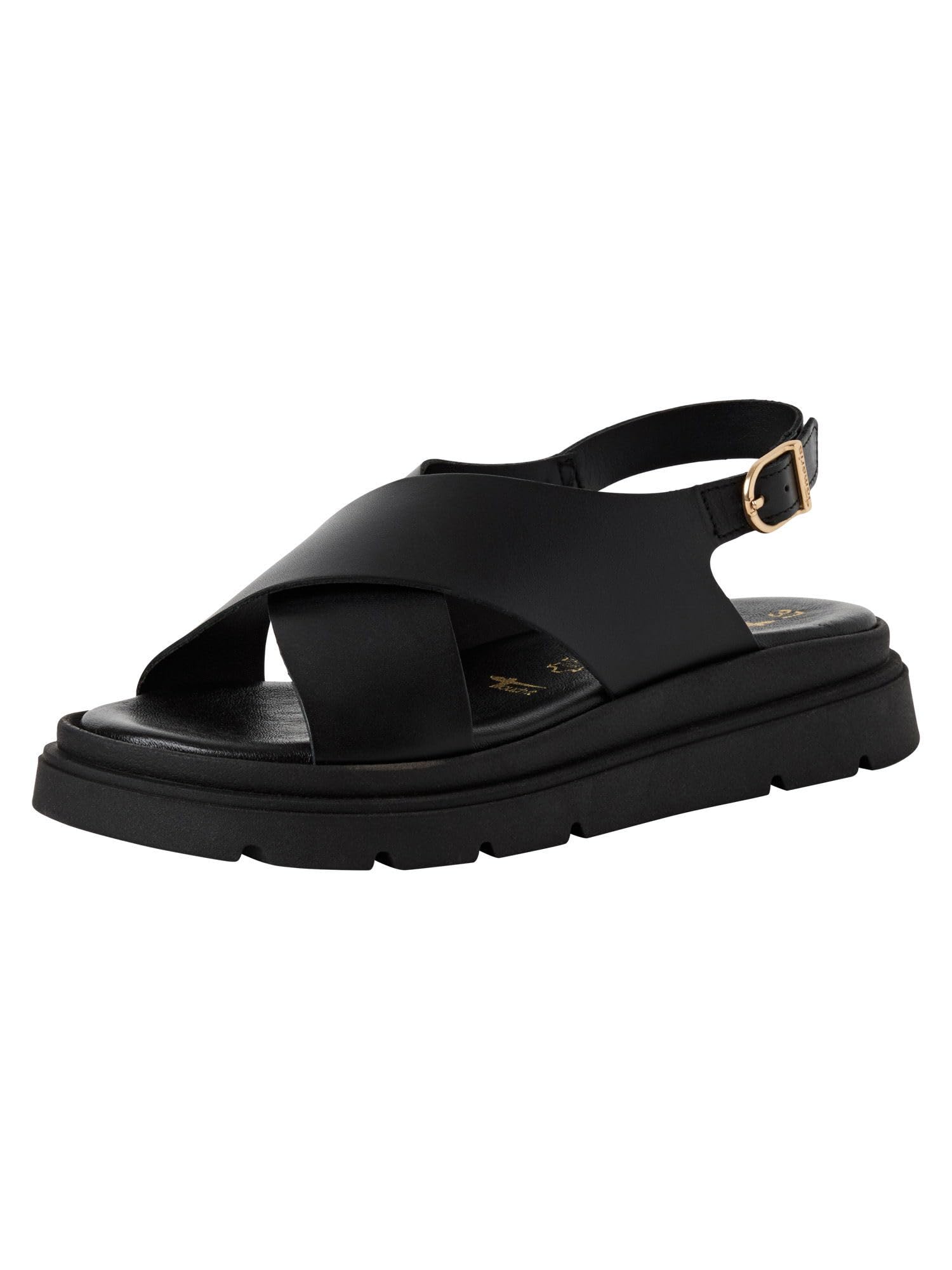 Tamaris Women’s sandal with wedge heel black 5 UK