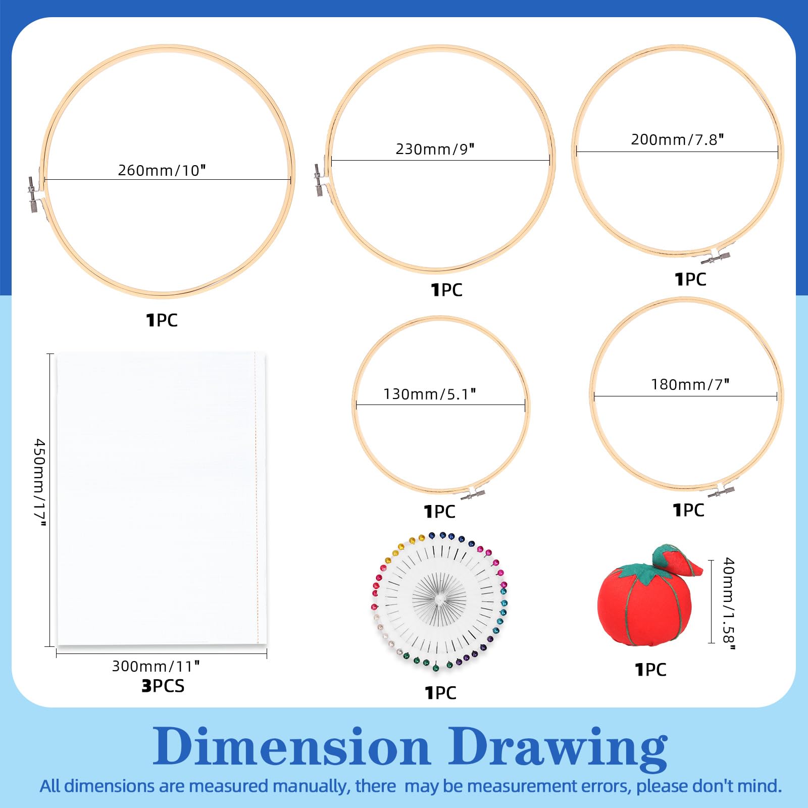 Kit Ricamo In Lino Glarks - 78 Pezzi, Con Fili, Cerchi In Bambù, Aghi E Tessuti - Foto 9