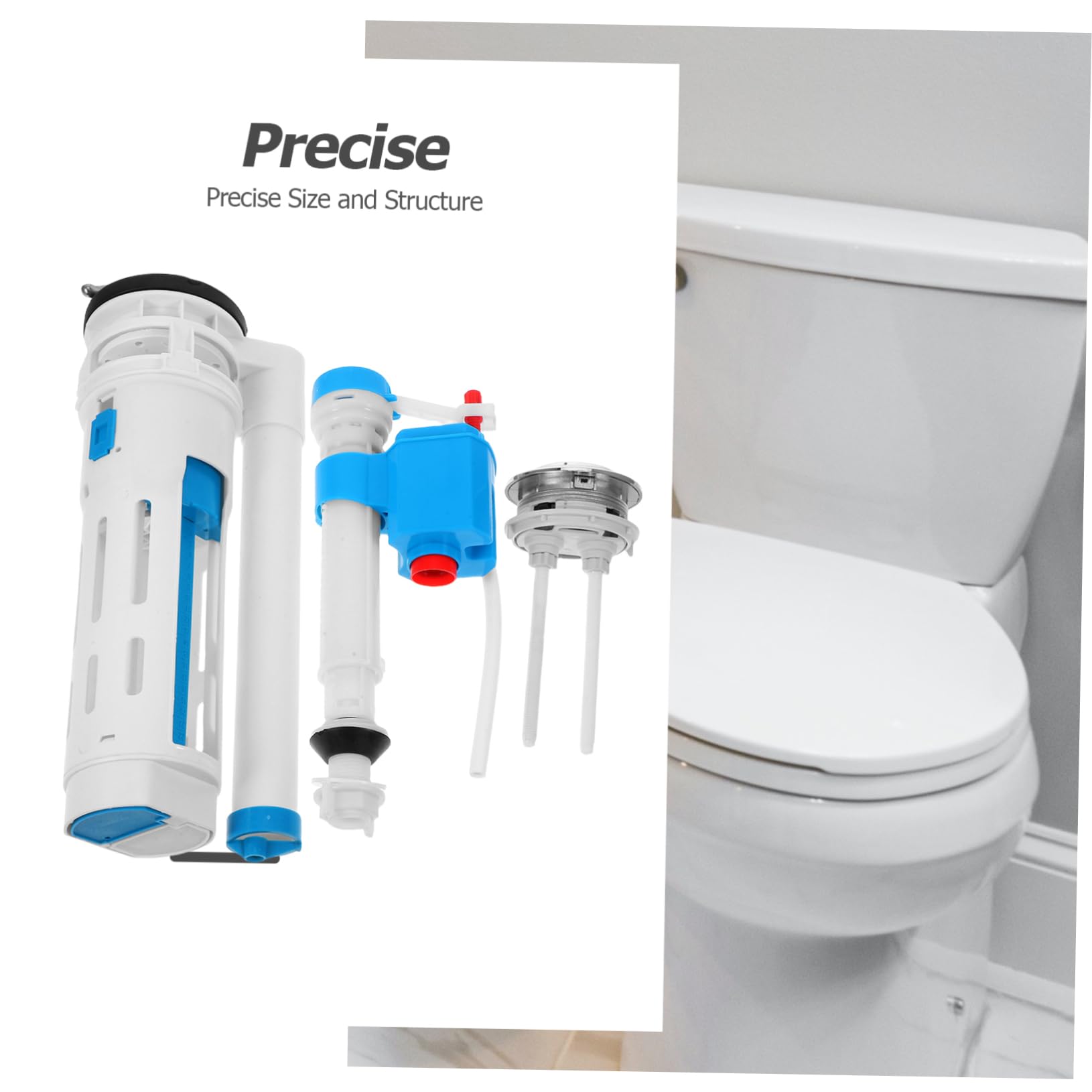 Zweimengenspülventil für Toilettenspülkasten 1 Satz Abs | Wassereinlass für Wasserbehälter, Präzise Ausführung, Leiser Betrieb, Leicht Montierbar