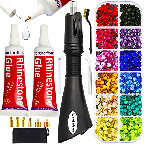 Hotfix Applicator with Rhinestone Glue Bedazzler Kit with Rhinestones for Crafts Clothes, All