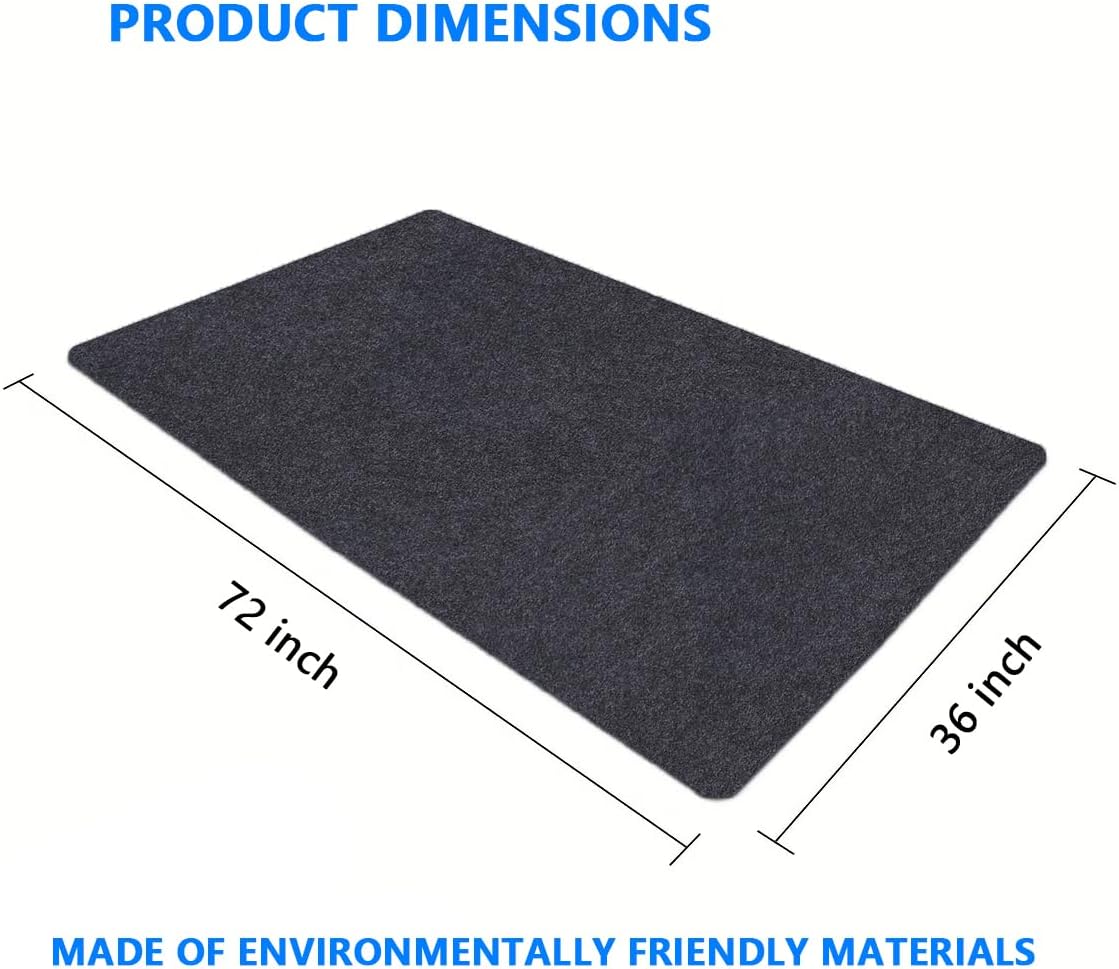Garage Floor Mat，Protect Garage Shop Floor Surface，Floor Mat for Golf Carts，Premium Absorbent Oil Mat—Soft Absorbent Fabric and Waterproof Backing，Reusable/Washable (36" x 72")