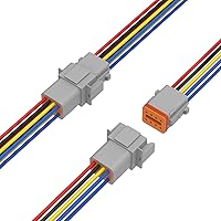 Vista 13 de Newdeli Deutsch - Kit de conectores de 12 pines, impermeable, conector eléctrico de 16 AWG macho y hembra, conectores de cable automotriz