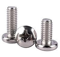 Vista 24 de Tornillo Phillips de cabeza plana de 1/4-20 x 1-1/2 pulgadas, 20 unidades, acero inoxidable 304 18-8, rosca completa