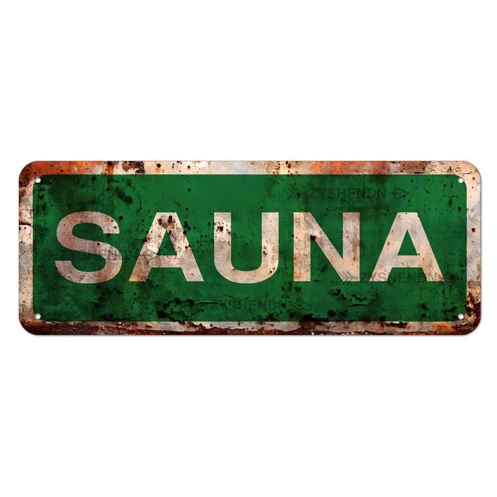 Vintage Sauna Metal Tin Signs 4x16 Inch Street Signs Man Cave Bar Cafe Home Wall Decor