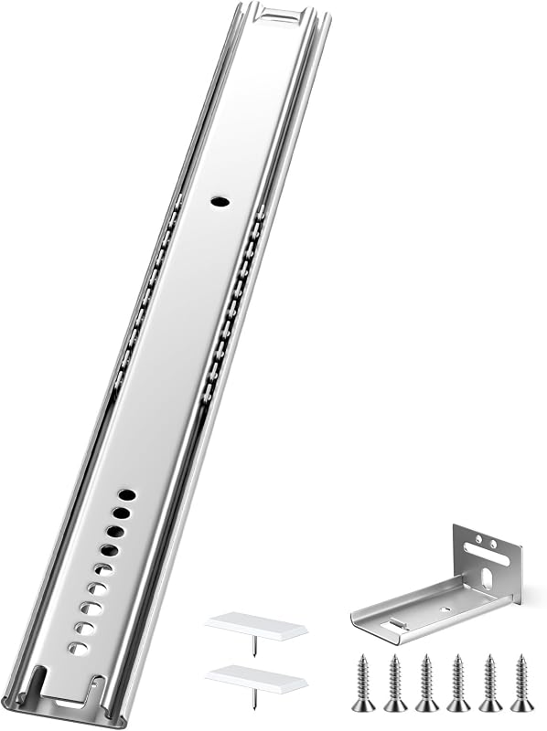 14 Inch Center Mount Drawer Slides 4 Pcs, Heavy Duty Hidden Rails | 50LB Capacity, 3/4 Extension, Cold-Rolled Steel, Concealed Bottom Mount Glides for Kitchen Cabinets,Dressers,Chest of Drawers