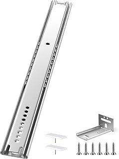 4 Pcs 16 Inch Center Mount Drawer Slides, Heavy Duty Bottom Mount Drawer Slides for Cabinet and Dresser, 3/4 Extension Glide Tracks