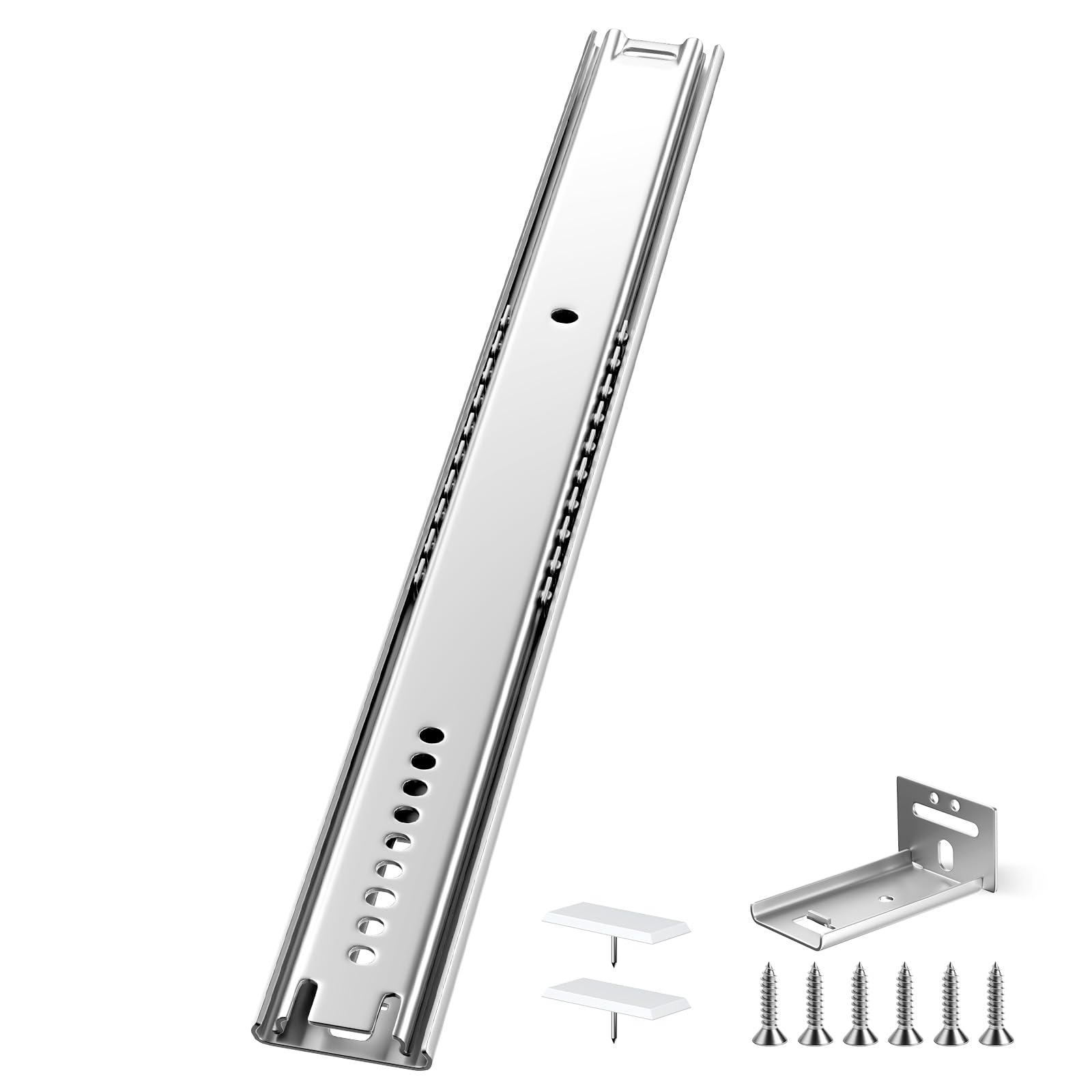 Ubisin 14 Inch Center Mount Drawer Slides 4 Pcs, Heavy Duty Hidden Rails