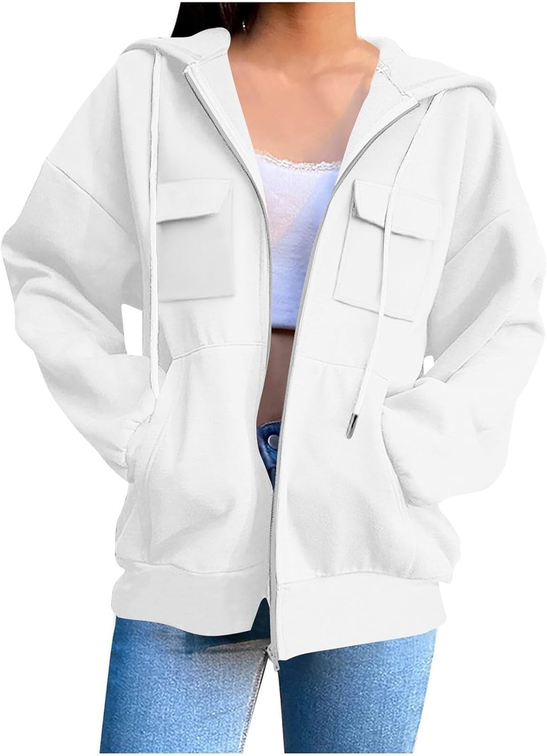 Zip Up Hoodie Women Y2K Long Sleeve Fall Jacket with Pocket 2025 Lightweight Comfort Travel Hoodie Sweatshirts