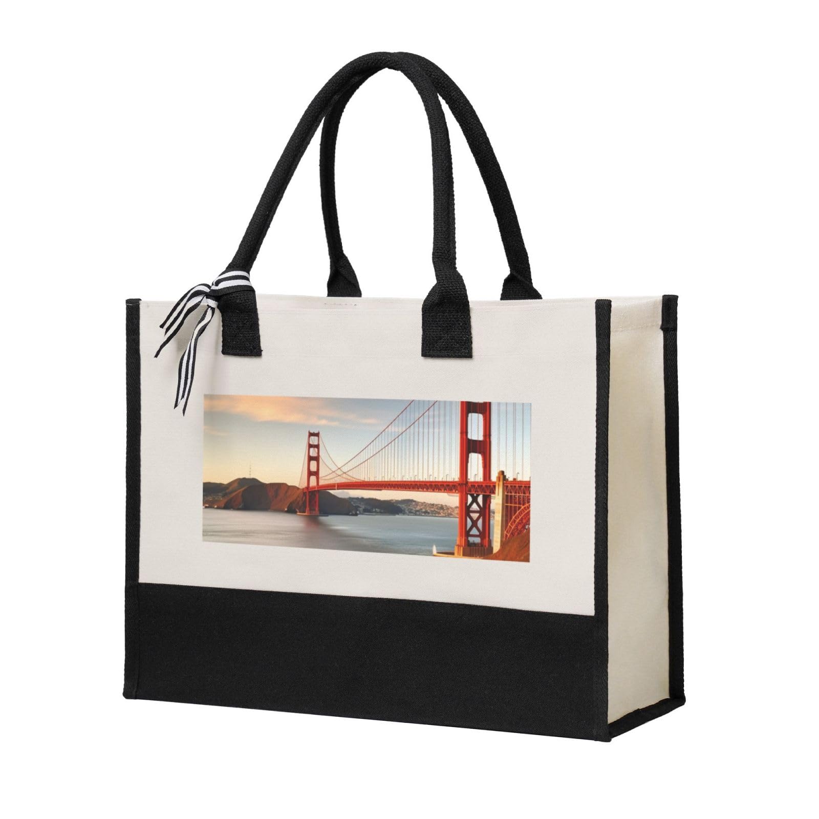Doreen's Boutique Canvas Tote Bag - 38x42 Cm, Wiederverwendbare Einkaufstasche Für Frauen