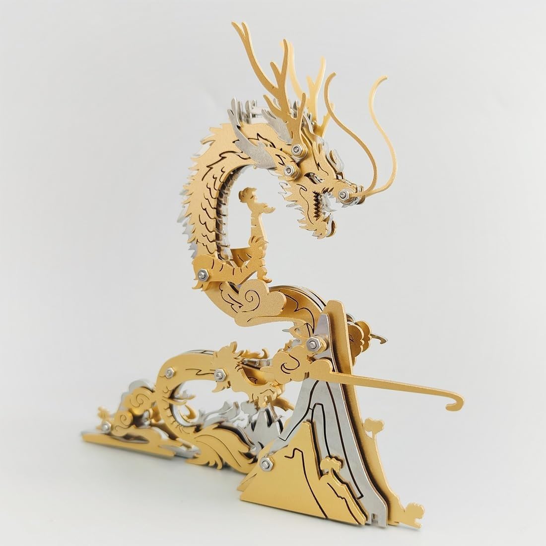 Puzzle metalowe 3D dla dorosłych, mechaniczny metalowy model smoka zestaw do rękodzieła, łamigłówki DIY Home Decor, prezenty dla dorosłych 92 szt.
