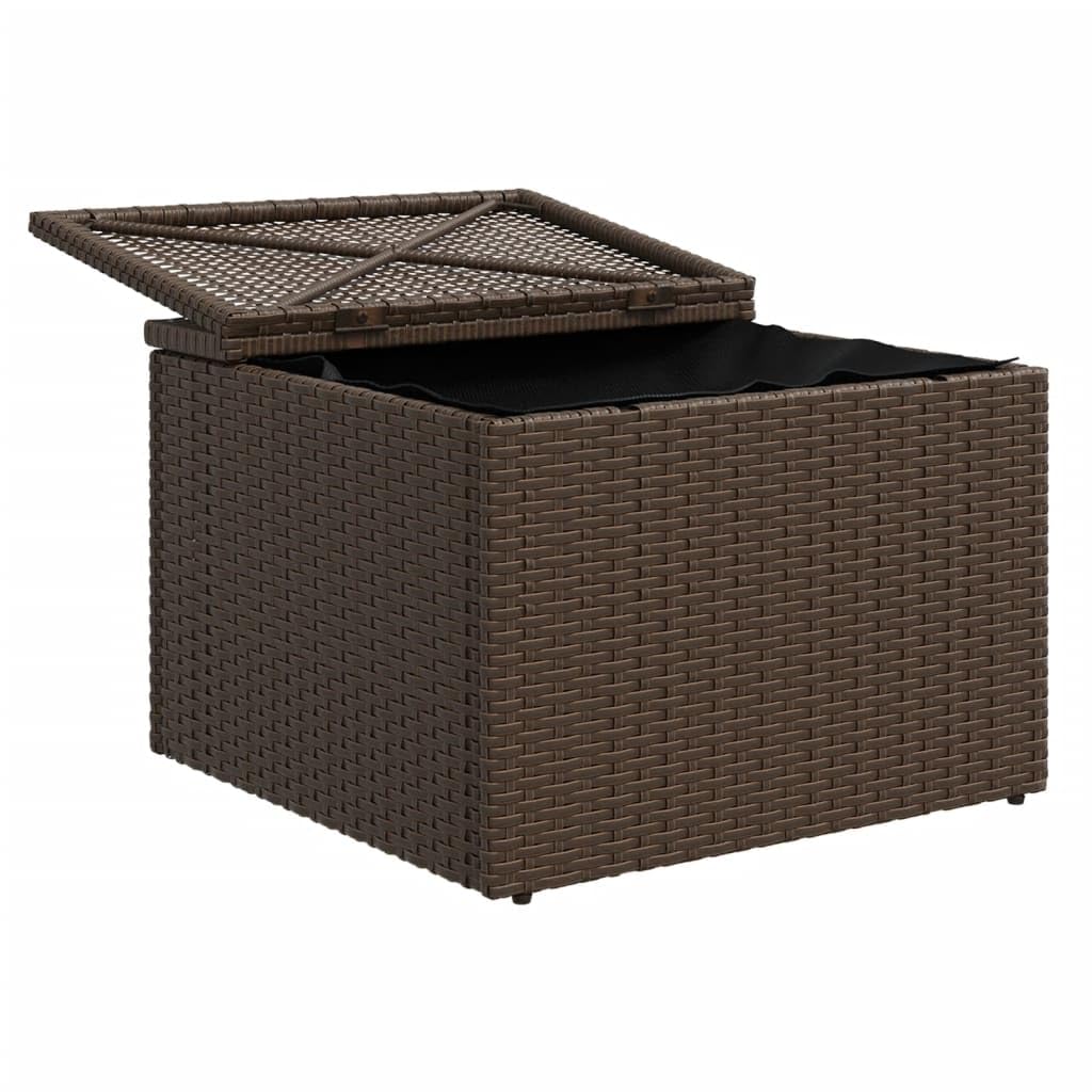 Genérico Taburete de jardín con cojín ratán sintético marrón 55x55x37 cm,Mobiliario,Muebles de jardín,Otomanas de Exterior,Marrón,7 kg,366206