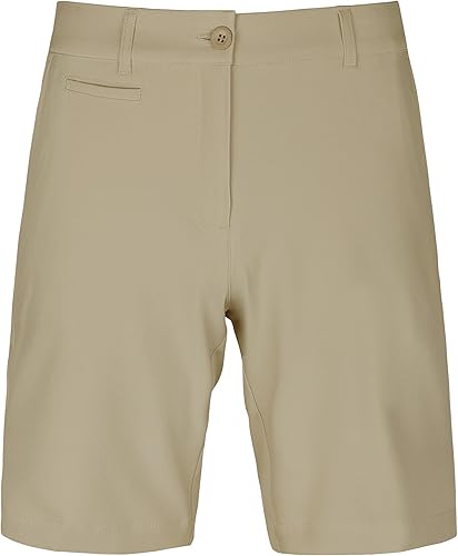Bakery Pantalones cortos de golf para mujer con bolsillos, 9 pulgadas, de secado rápido, elásticos, bermudas para mujer, verano, senderismo, trabajo
