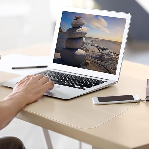 Miniatura 9 de NATRKE Tapete de escritorio transparente, 35.4 x 15.7 pulgadas, grande, transparente, protector de escritorio de plástico, almohadilla de escritura