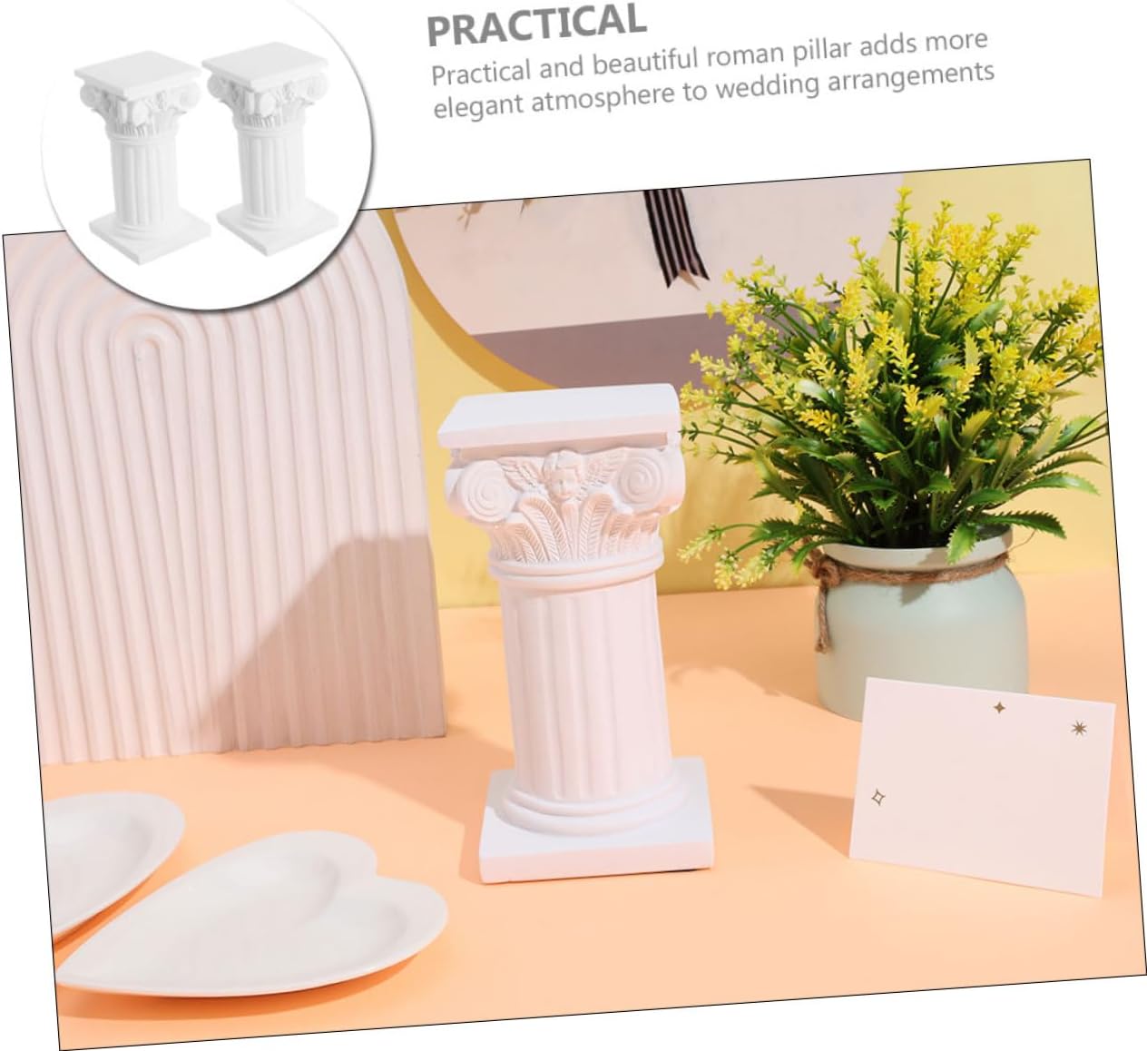 2pcs Roman Column Sculpture Decorative Pillar Ornament for Weddings and Home Decor Elegant Minimalist Design for Photography Props and Event Centerpieces