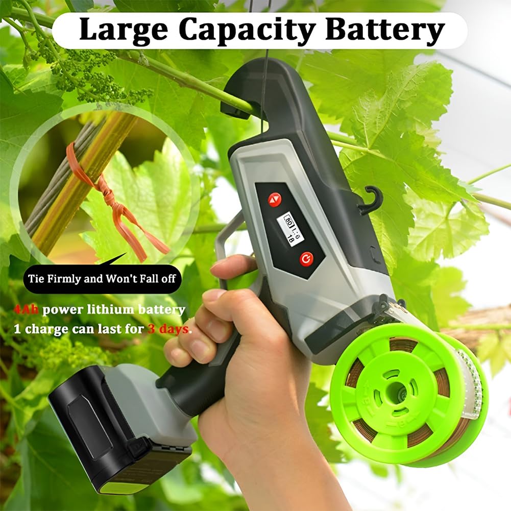 Legatrice elettrica per piante, senza fili, per legare verdure e frutta, diametro di 25 mm, tenuta regolabile, creatore di nastro portatile per vigneti