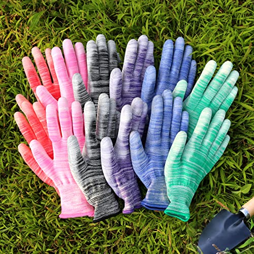 Joottuan 24 Pairs Gardening Gloves For Women Men, Breathable Rubber Coated Garden Gloves, Protective Work Gloves With Grip, Medium Size Fits Most #TOP6