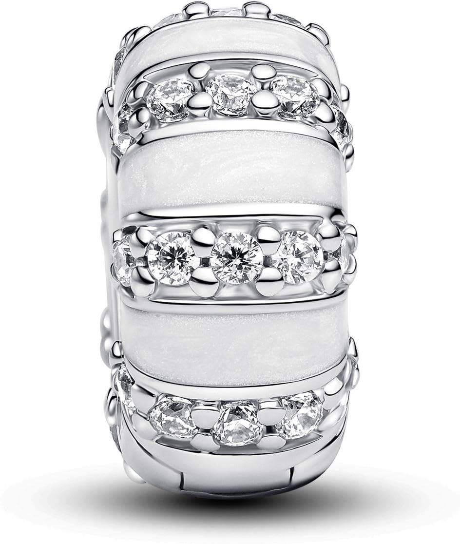 Pandora Silver Stones & Enamel Clip Charm