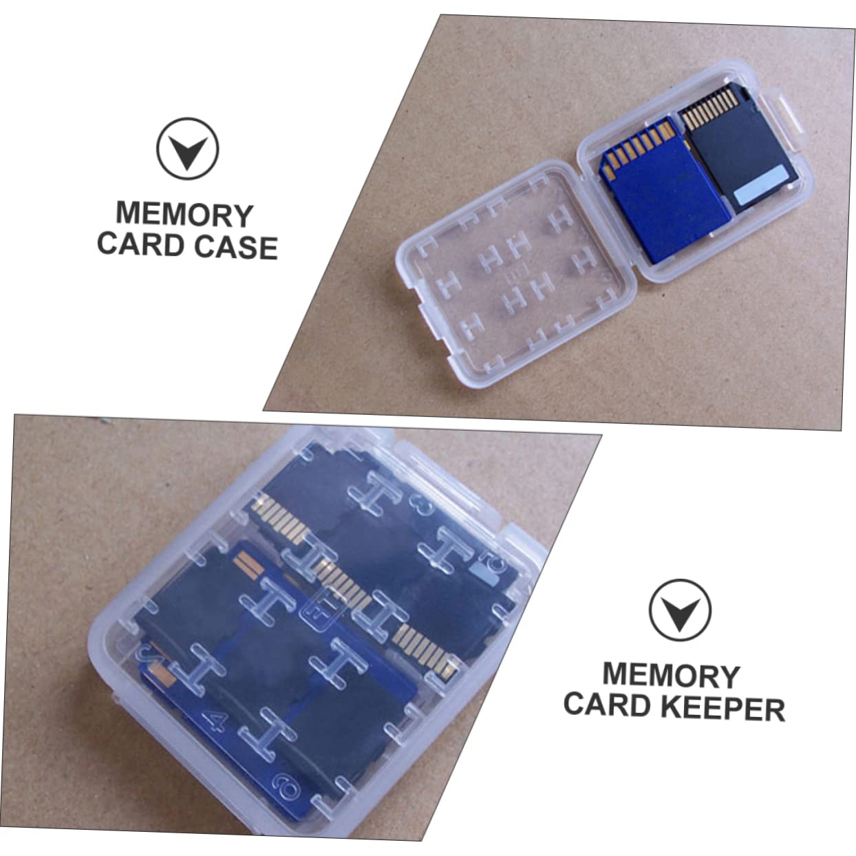 KICHOUSE Ergonomic Card Box 20pcs Memory Card Case Locking System Card Storage Case for Flash Cards