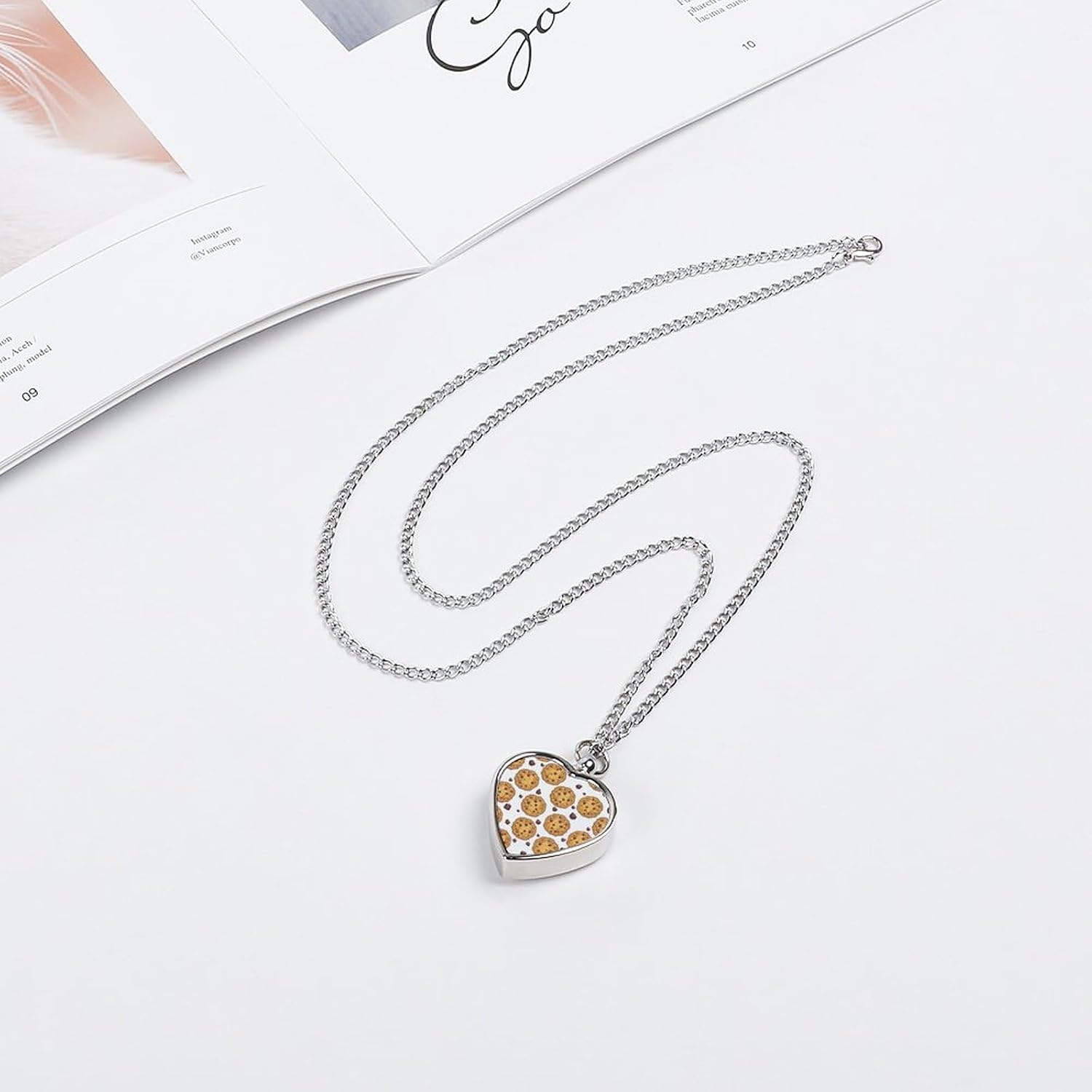 Chocolate Chip Cookies Pet Urn Necklace for Dog Cat Ashes Cremation Jewelry Memorial Loss Keepsake Pendant