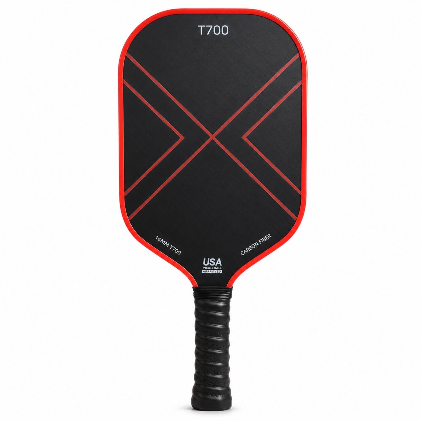 Carbon Fiber Paddle Racket 16mm Paddle Racket Wrapped Grip Athletic Goods for Athletes, Adults, Match Play, Training Red-image-39