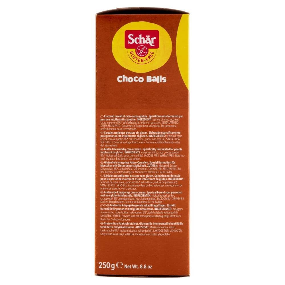 Italian Gourmet Bundle Schar 6x Céréales Choco Balls sans gluten 250g, billes croustillantes au cacao, petit-déjeuner & snack, à déguster avec lait/yaourt, gourmand, sans blé + Italian Gourmet Polpa