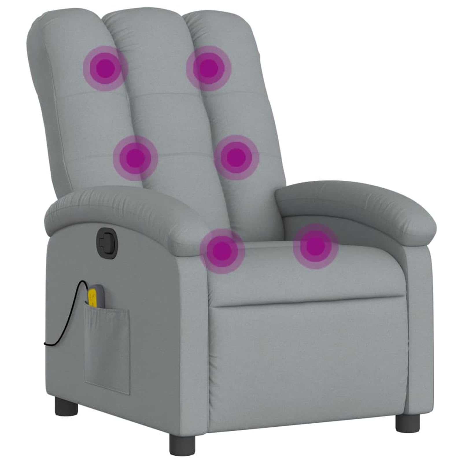 ARKEM Poltrona Relax Elettrica, Reclinabile a Letto E Seduta Ergonomica In Tessuto Per Arredo Salotto, Soggiorno e Ufficio,Poltrona Massaggiante Reclinabile Grigio Chiaro in Tessuto