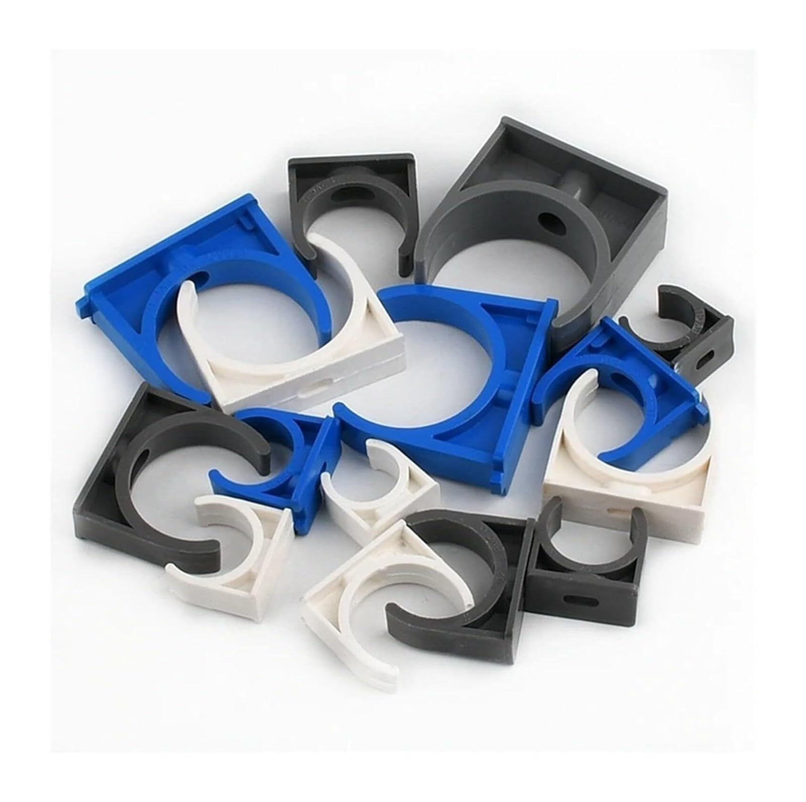 Abrazaderas de PVC en forma de U para, Abrazadera de tubo PVC en forma U, azul, varios tamaños, 5 piezas(110MM)