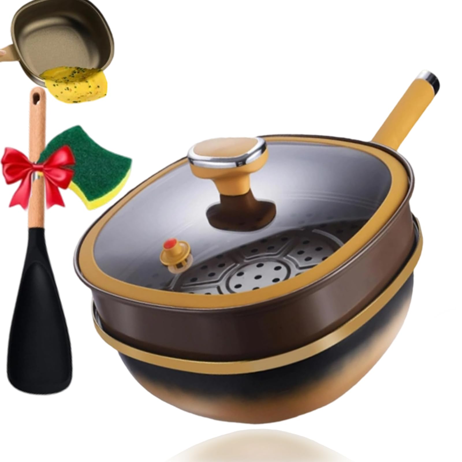 Casserole En Alliage De Titane Anti-adhésif Avec Couvercle