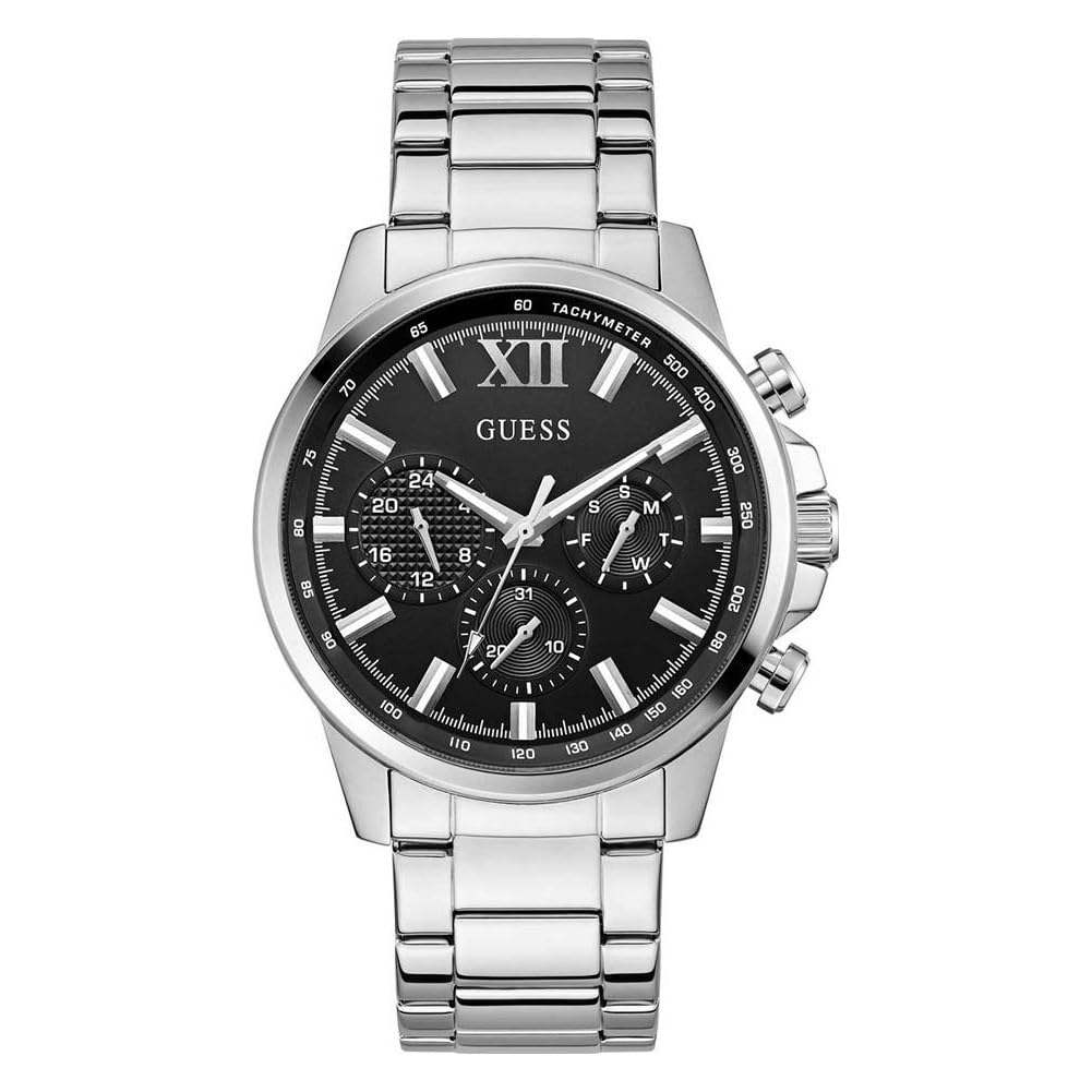 Guess Men's Walker Analogue Quartz Watch - Black/Silver