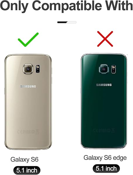 Case for Galaxy S6, Classic PU Leather Magnetic Wallet Case, Flip Folio Protective Phone Cover Compatible with Samsung Galaxy S6, Blue - 2