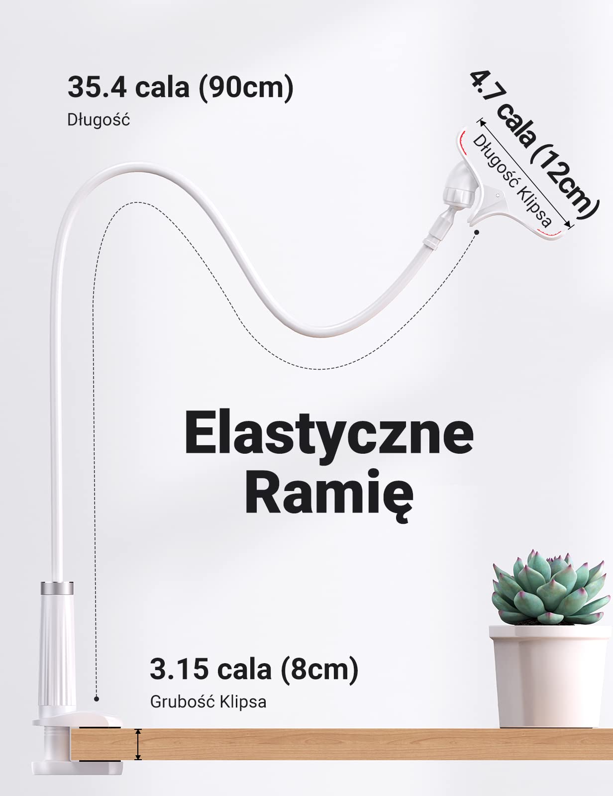 UGREEN Uchwyt na telefon do łóżka, na biurko, gęsiej szyja, elastyczny uchwyt na telefon komórkowy, kompatybilny z iPhone 15 Plus Pro Max 14 13, Galaxy S23, S22, S21, Ultra, S20, Redmi Note 12 Pro