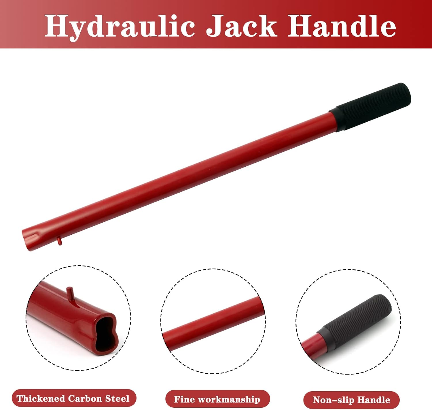 DDSPAL 2 ton Horizontal Hydraulic Jack Handle Jack Pole Lever Automotive car Jack Accessories Black (Color : Red)