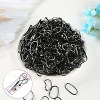 Vista 2 de Juego de 2000 piezas de accesorios para el cabello negro: mini bandas elásticas para cola de caballo, lazos pequeños antideslizantes para niñas