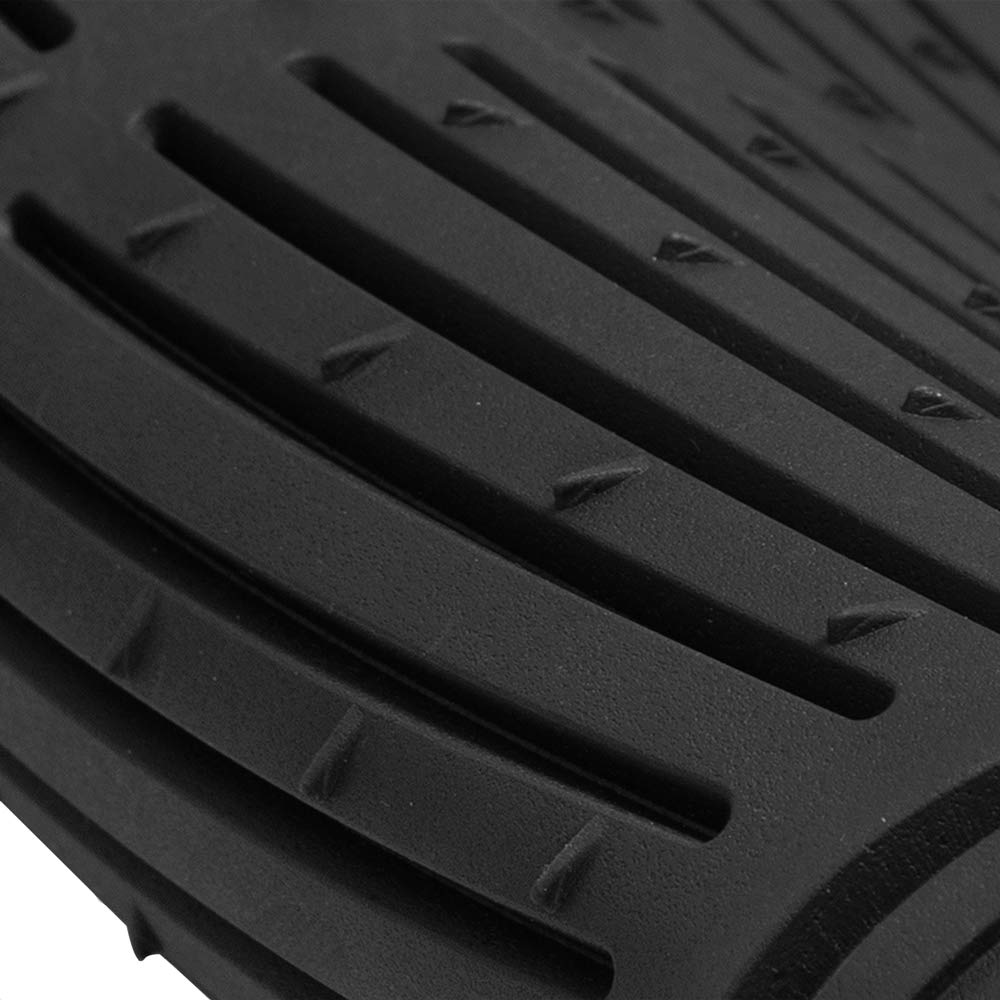 BDK 3-Piece Universal Front Rear Rubber Floor Mats Heavy Duty Universal Fit Liners for Cars SUVs Trucks Vans — view 6