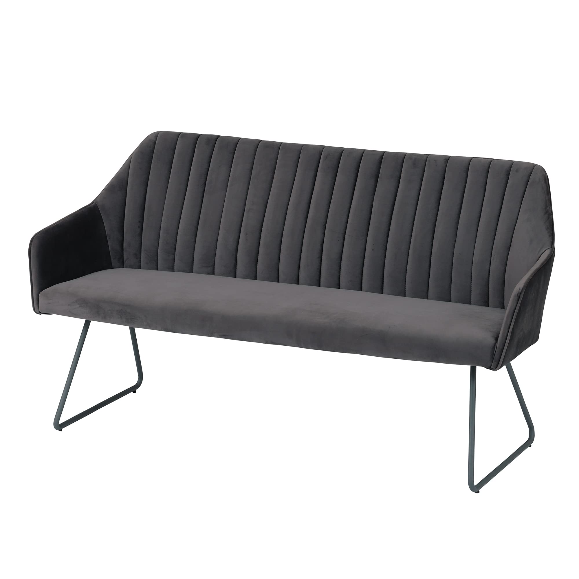 Amazon.co.jp: 関家具(Sekikagu) ダイニングベンチ グレー ベロア生地