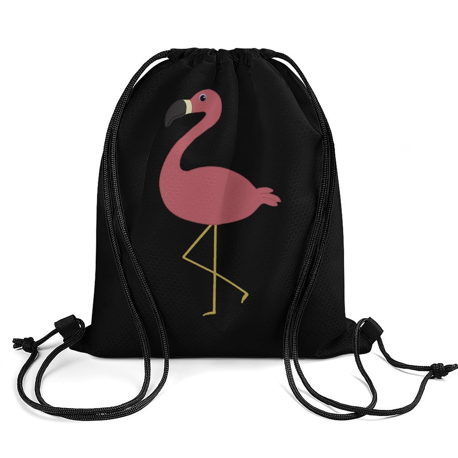 Cute Flamingo Drawstring Backpack Durable Sport Gym Bags Daypack for Men Women 35 * 42cm