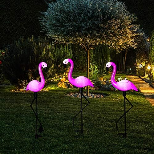 Flamingo Solar Stake Lights That Will Transform Your Garden Ambiance 5 Mudder 3 Pieces Flamingo Solar Lights Outdoor Pink Flamingo Yard Stake Lights, Waterproof Lawn Garden Ornaments for Christmas Patio Pond Backyard Decor
