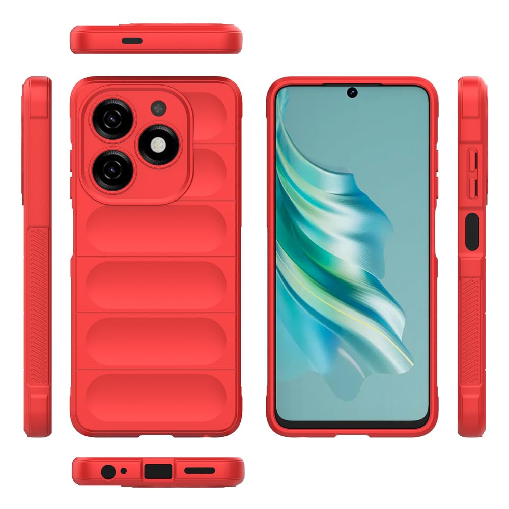 Compatible with Tecno Spark 20 Case Cover,TPU Mobile Phone Soft Compatible with Tecno Spark 20 KJ5 / Spark 20C BG7n Case Cover Red