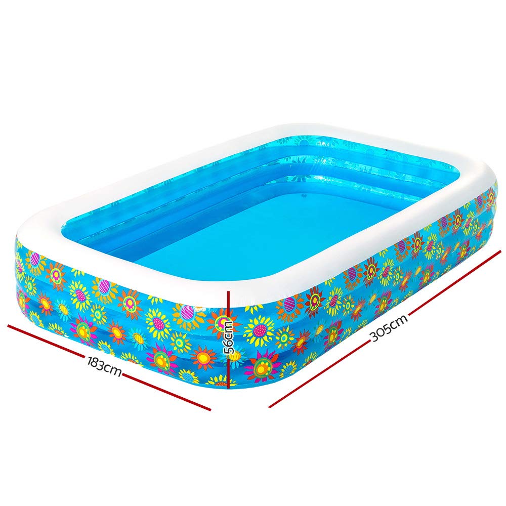 Bestway 54121 - Planschbecken 305x183x56cm Rectangular Fantasy Family Pool,